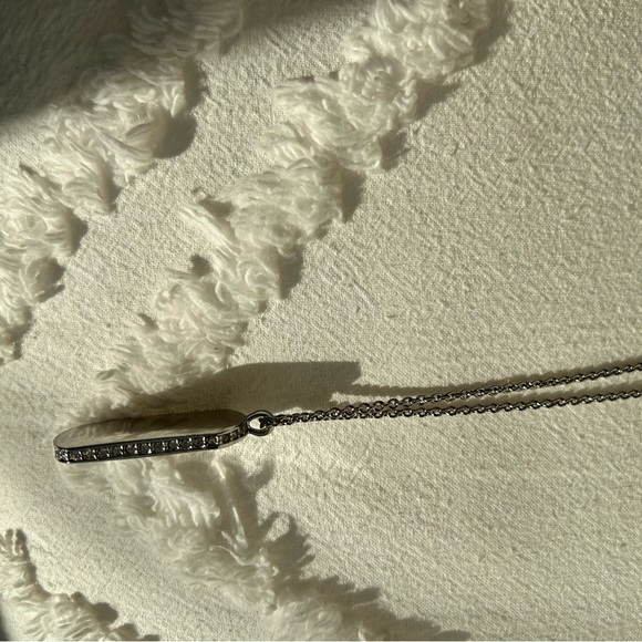 Banana Republic silver dog chain necklace with rhinestones all around the tag. - Picture 2 of 3